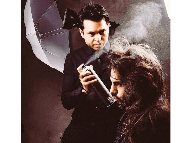 Editorial shoot with umbrella